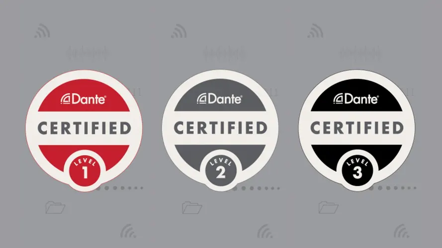 Dante Certificates Level 1, 2, and 3 obtained by VisualPlanet